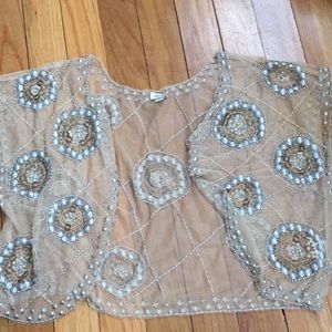 Sheer beaded overlay top